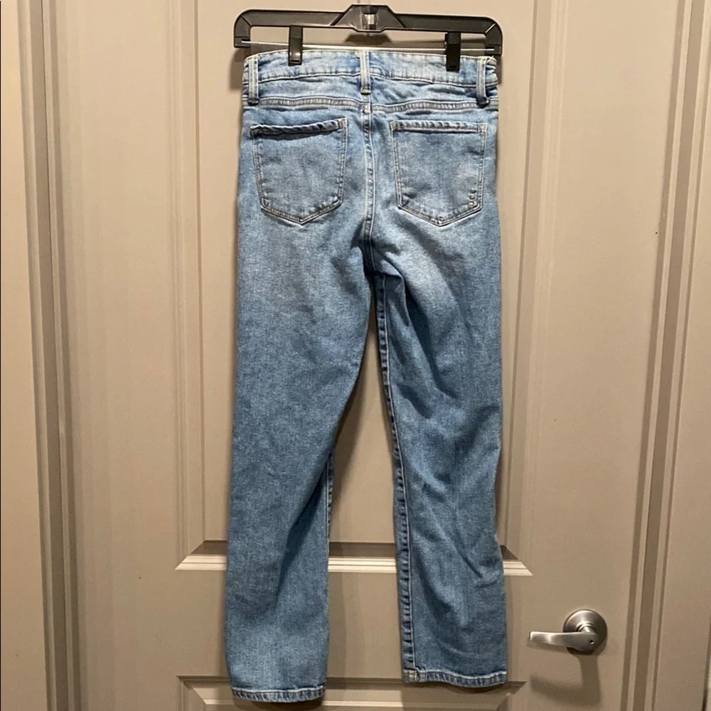 Rachel Roy Distressed Straight Leg Jeans 4 Mid Rise Denim - Picture 7 of 7